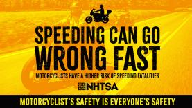 Speeding can go wrong fast, motorcycle safety graphic